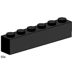 1 x 6 Black Bricks
