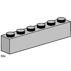 1 x 6 Light Gray Bricks (set 3474-1)