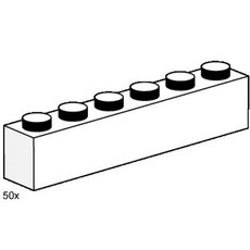 1 x 6 White Bricks (set 3475-1)
