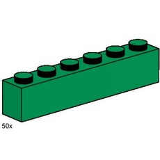 1 x 6 Dark Green Bricks (set 3476-1)