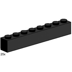 1 x 8 Black Bricks (set 3478-1)