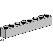 1 x 8 Light Grey Bricks