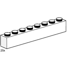 1 x 8 White Bricks (set 3480-1)