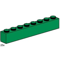 1 x 8 Dark Green Bricks (set 3481-1)