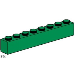 1 x 8 Dark Green Bricks