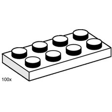 2 x 4 White Plates (set 3484-1)