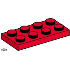 2 x 4 Red Plates (set 3485-1)