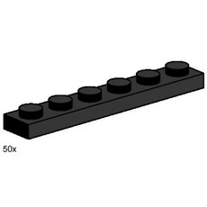 1 x 6 Black Plates (set 3486-1)