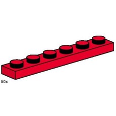 1 x 6 Red Plates (set 3488-1)