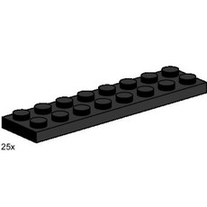2 x 8 Black Plates (set 3489-1)