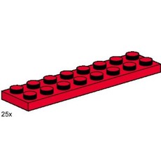2 x 8 Red Plates (set 3491-1)
