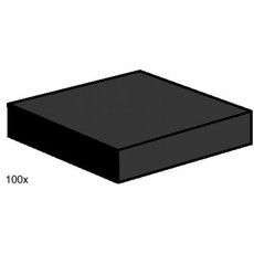 2 x 2 Black Smooth Tiles (set 3492-1)