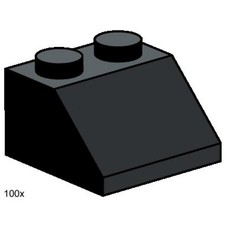 2 x 2 Roof Tiles Steep Sloped Black (set 3495-1)