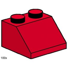 2 x 2 Roof Tiles Steep Sloped Red (set 3496-1)