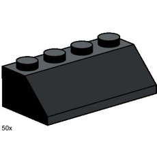 2 x 4 Roof Tile Black (set 3497-1)