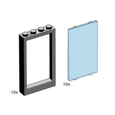 1 x 4 x 5 Black Window Frame with Blue Pane (set 3508-1)