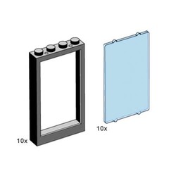 1 x 4 x 5 Black Window Frame with Blue Pane