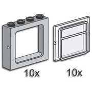 Gray Windows with Clear Panes