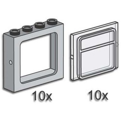 Gray Windows with Clear Panes