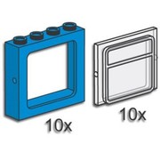 Train Windows with Panes Blue