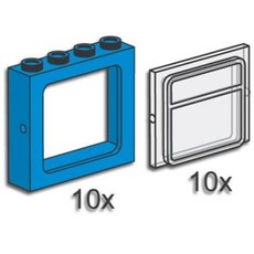 Train Windows with Panes Blue (set 3734-1)