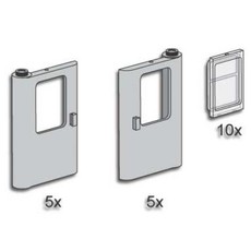 Grey Train Doors with Panes (set 3735-1)