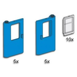Blue Train Doors with Panes