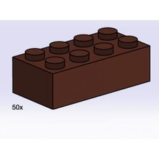 2 x 4 Brown Bricks (set 3754-1)