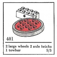 Large Wheels with Axles (The Building Toy) (set 401-2)