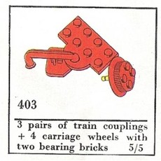 Train Couplers and Wheels (The Building Toy) (set 403-2)