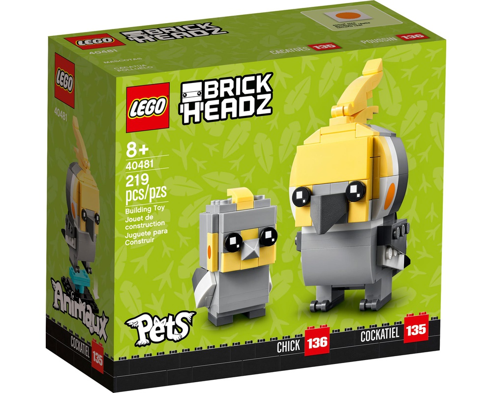 LEGO Set 40481-1 Cockatiel and Chick (2021 Brickheadz 