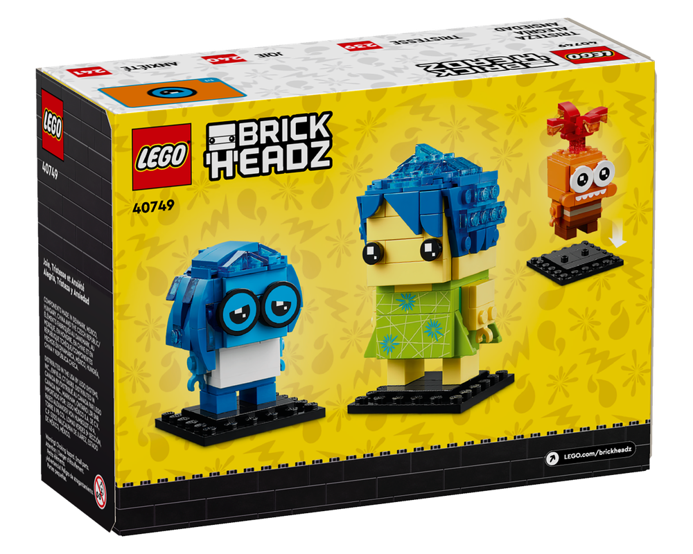 LEGO Set 40749-1 Joy, Sadness & Anxiety (2024 Brickheadz) | Rebrickable ...