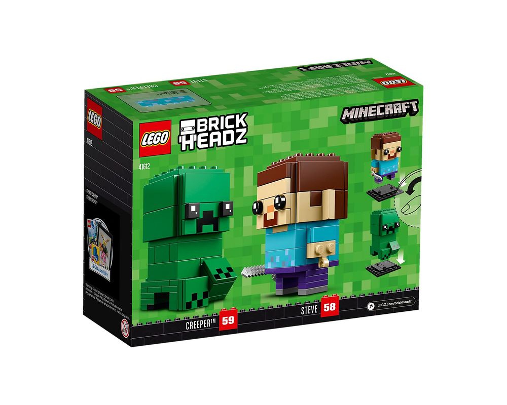 LEGO Set 41612-1 Steve & Creeper (2018 Brickheadz) | Rebrickable