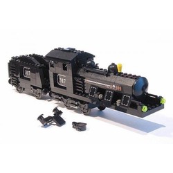 Large Train Engine with Tender Black (Motorizable, sets 4534, 4535)
