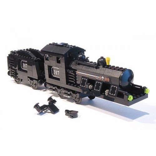 Large Train Engine with Tender Black (Motorizable, sets 4534, 4535)