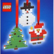 Three Christmas Decorations - Santa Tree and Snowman