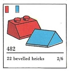 Slopes and Slopes Double 2 x 2, Blue (The Building Toy) (set 482-4)