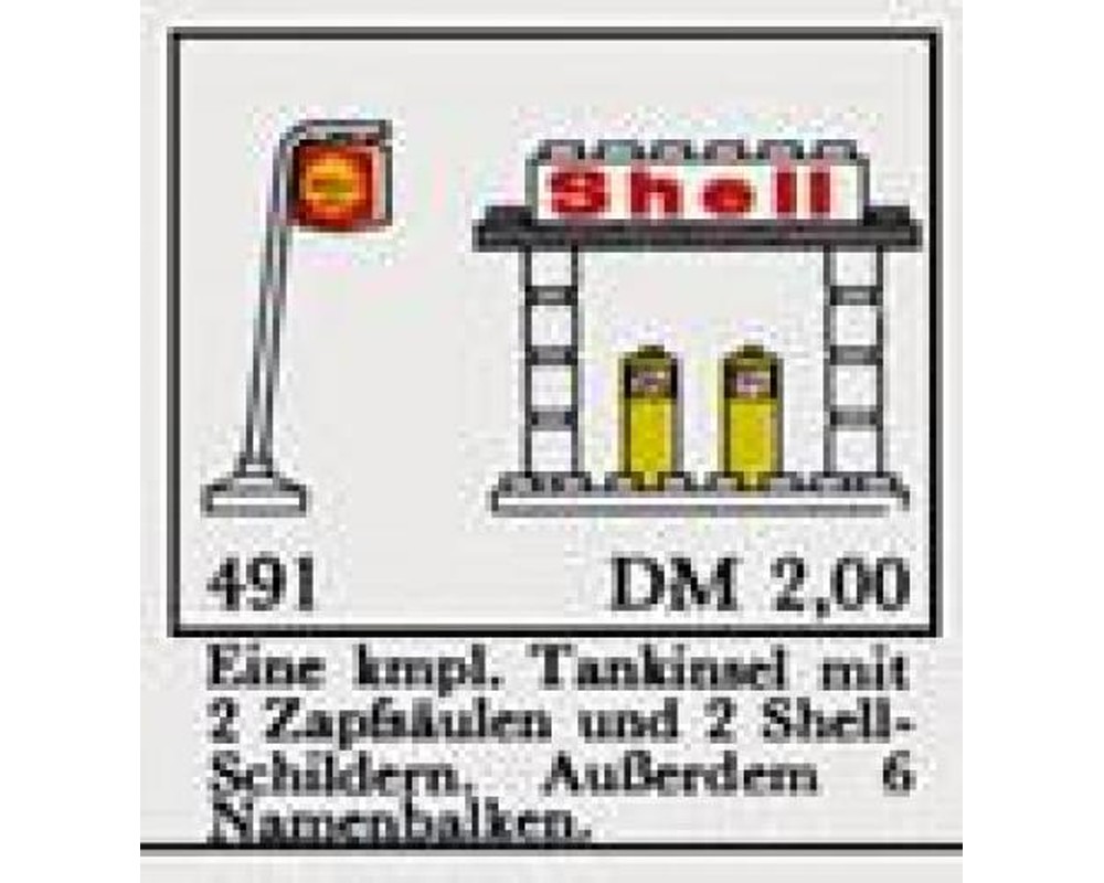 LEGO Set 491-2 Shell Station Brick and Sign, 6 Named Beams (1966 System ...
