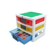3-Drawer Storage (White - Red/Yellow/Blue)