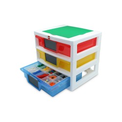 3-Drawer Storage (White - Red/Yellow/Blue)