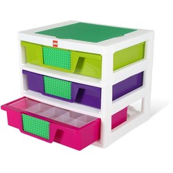 3-Drawer Storage (White - Lime/Purple/Dark Pink)