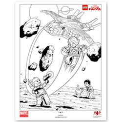 Captain Marvel Black & White Art Print
