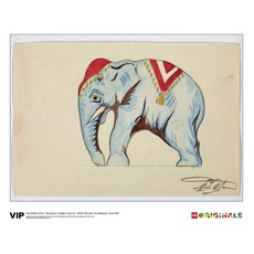 1st Edition Elephant Water Colour Print, Circa 1937 (set 5005997-1)