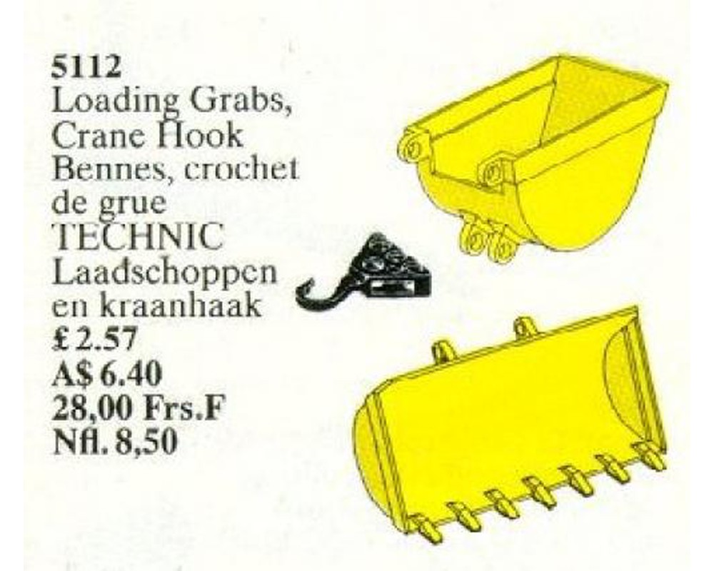 LEGO 5112 Lifting Grabs and Crane Hook Set Parts Inventory and Instructions  - LEGO Reference Guide