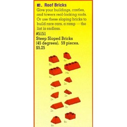 Roof Bricks, Red, 45 Degrees
