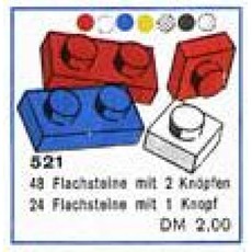 1 x 1 and 1 x 2 Plates (cardboard box version) (set 521-1)