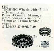 TECHNIC Wheels with 43 mm + 24 mm tyres (set 5240-1)