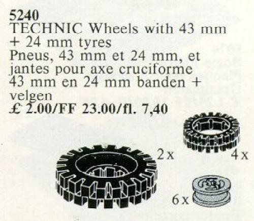 TECHNIC Wheels with 43 mm + 24 mm tyres
