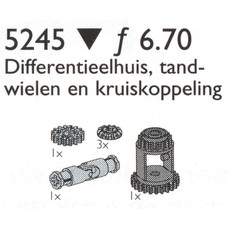 Differential Gears / Universal Joint, Differential Housing and Wheels (set 5245-1)