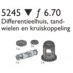 Differential Gears / Universal Joint, Differential Housing and Wheels